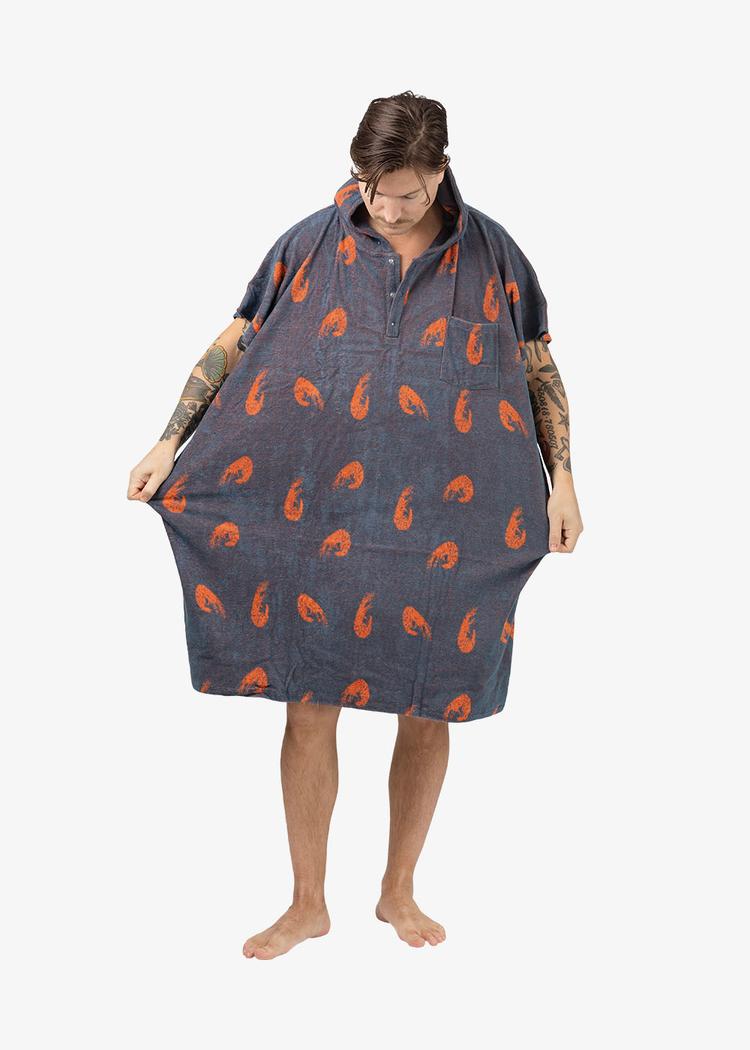 Secondary product image for "Terry Poncho Shrimp Petrol"