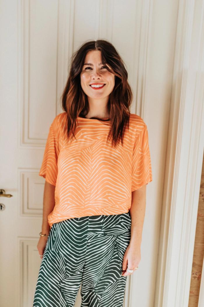 Secondary product image for "Mita Blouse Salmon Orange"