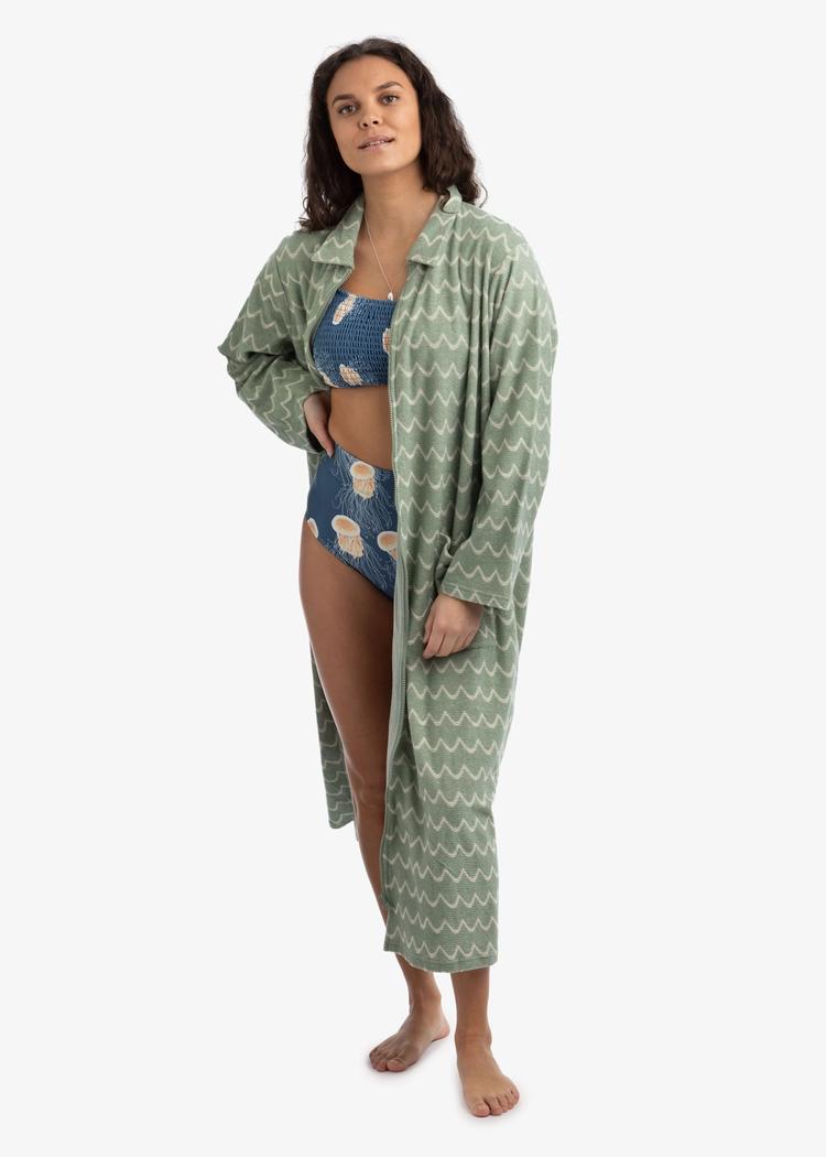 Secondary product image for "Bathrobe Archipelago Green Wave Long"