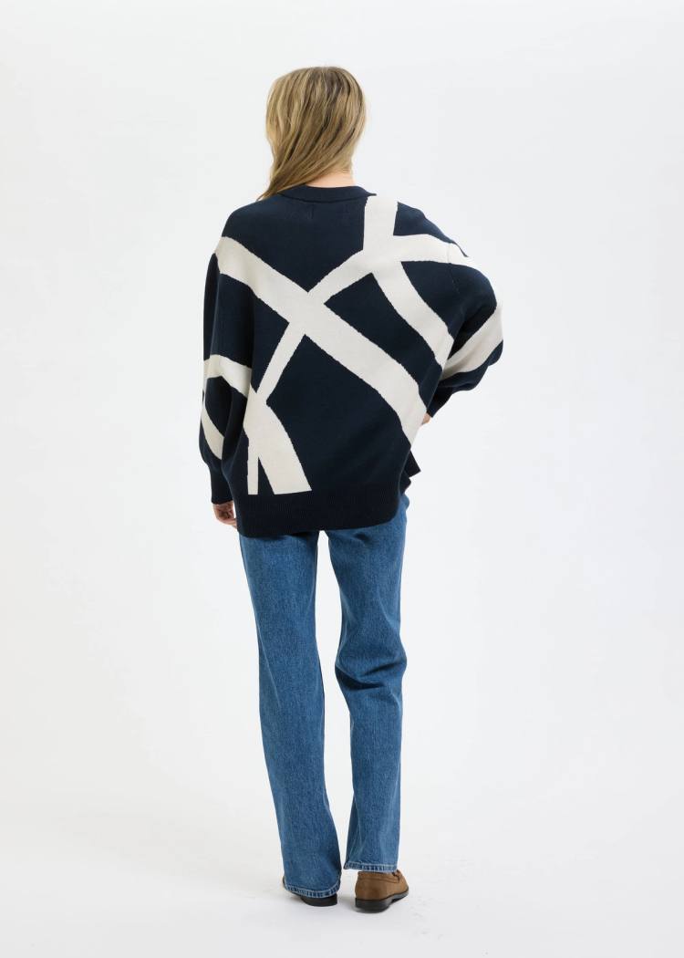 Secondary product image for "Brygg stickad tröja Navy"