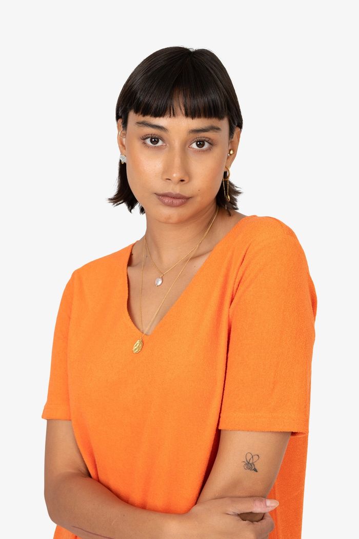 Secondary product image for "Hilda Frottéklänning Orange"