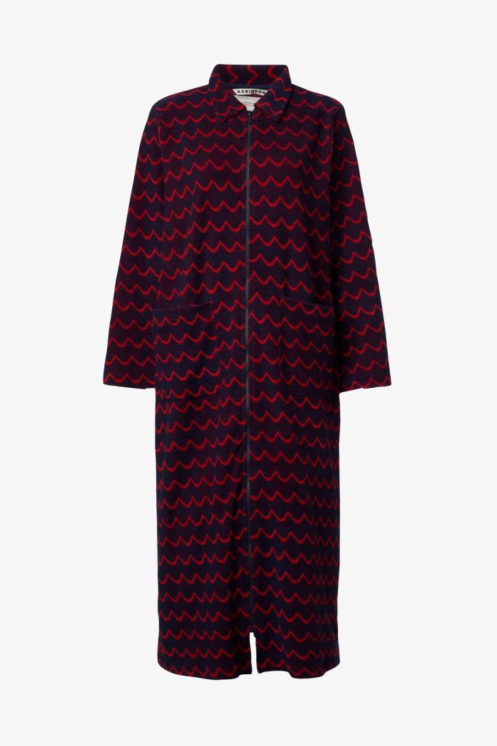 Secondary product image for "Bathrobe Archipelago Wave Navy Red"