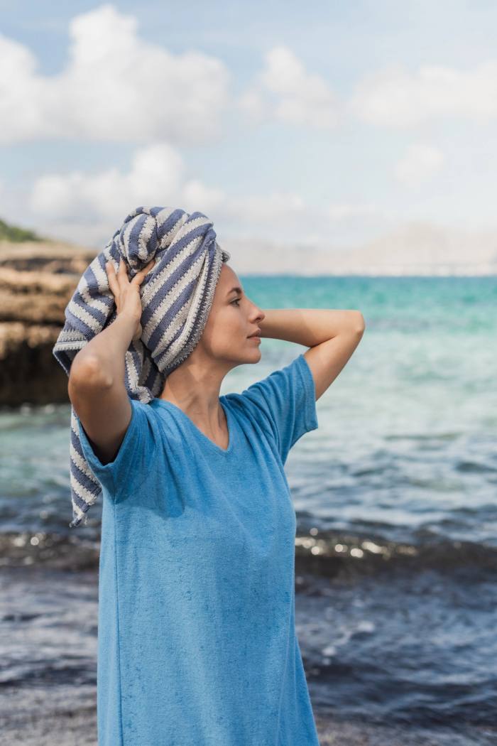 Secondary product image for "Hilda Frotté Klänning Blå"