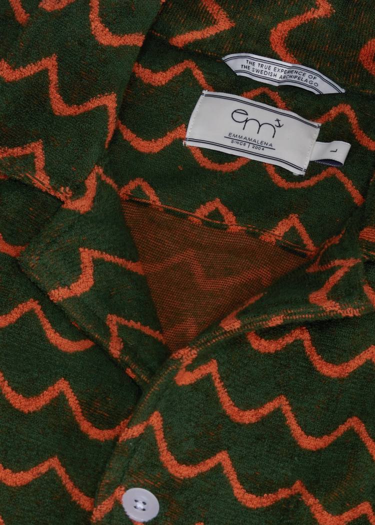 Secondary product image for "Frottéskjorta Våg Grön Orange"