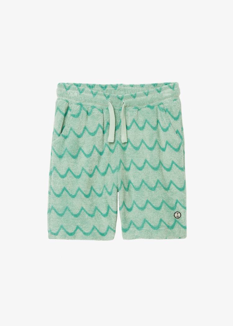 Secondary product image for "Strand Frottéshorts Mint Våg Barn"