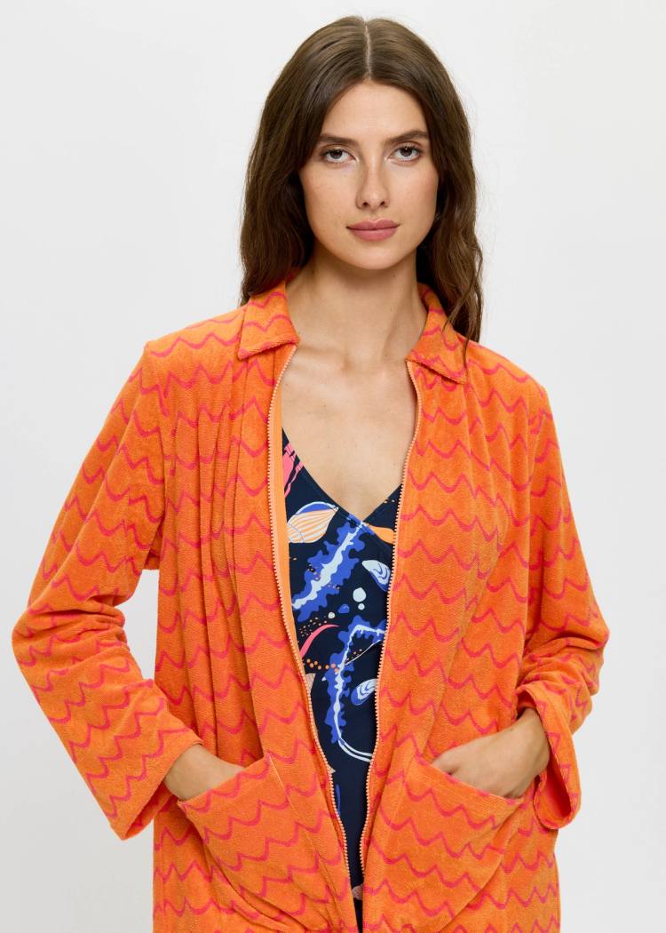 Secondary product image for "Archipelago Robe Orange/Pink Wave"
