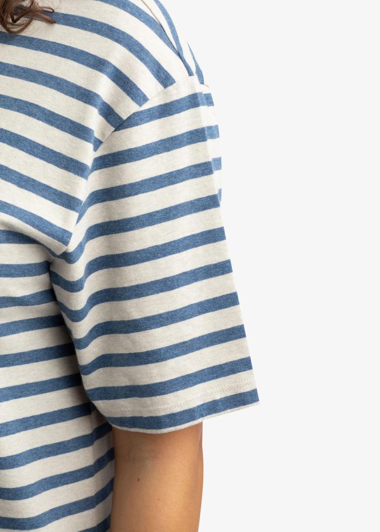 Secondary product image for "Paulette Dress Stripe Blue Sand"
