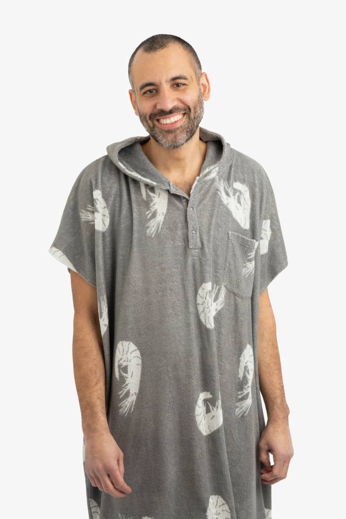 Secondary product image for "Frottéponcho Räka Grå"