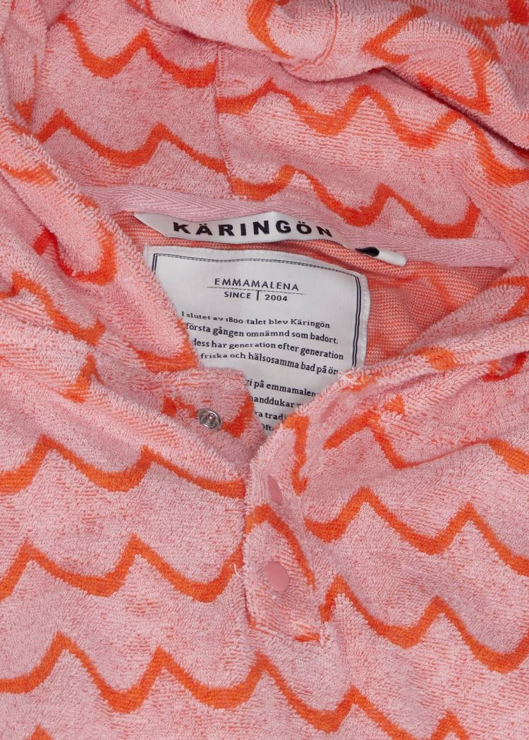Secondary product image for "Frottéponcho Rosa Orange Våg Mini"