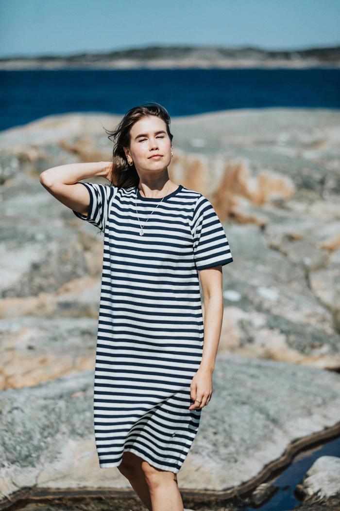 Secondary product image for "Astrid Knitted Dress Stripe Navy"
