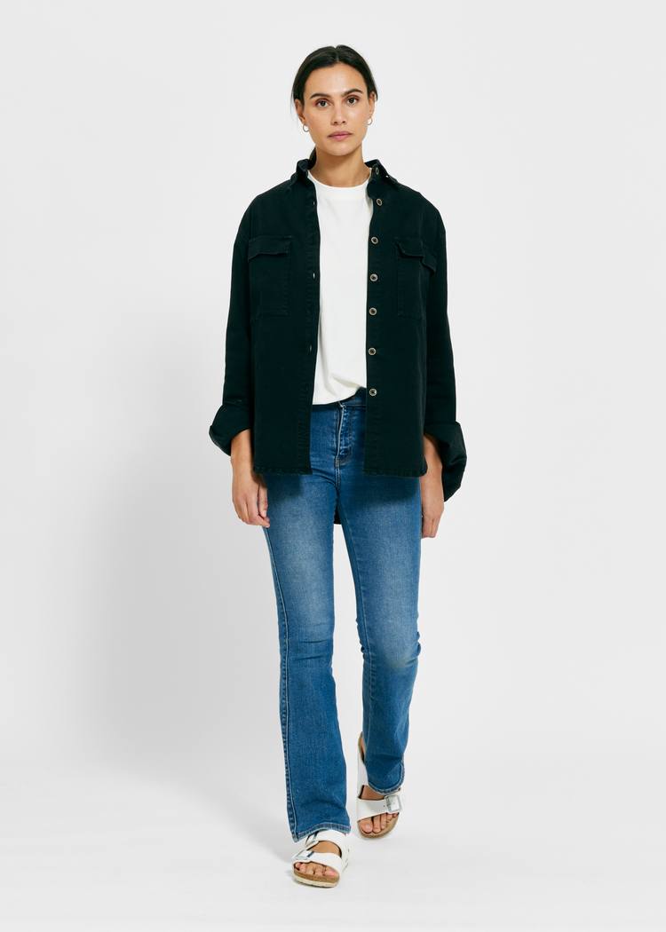 Secondary product image for "Overshirt Dam tvättad Svart"