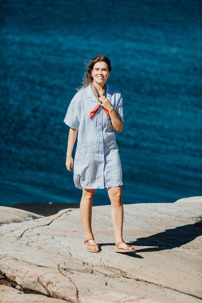 Secondary product image for "Inga Shirt Dress Linen Blue"