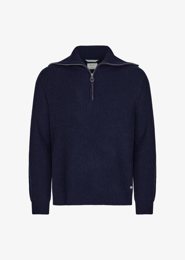 Secondary product image for "Kaj Zip Sweater Navy"