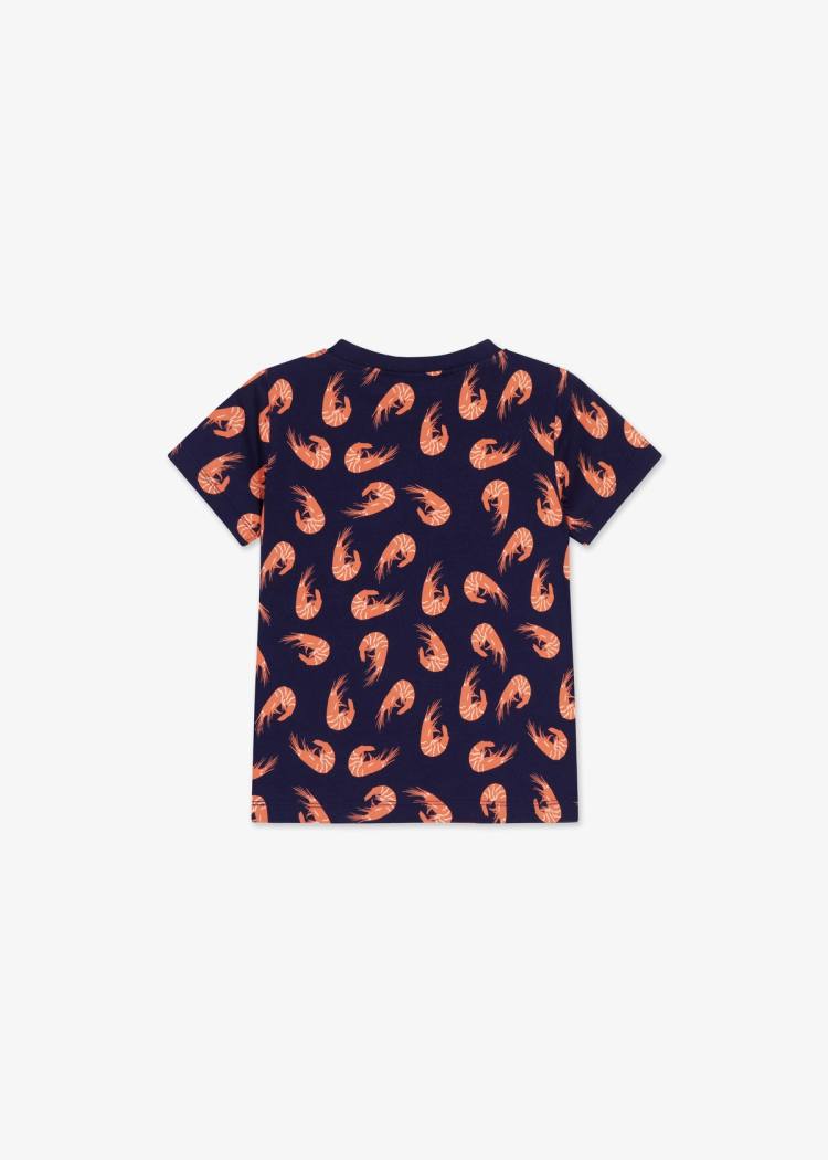 Secondary product image for "T-shirt Räka Marinblå Barn"