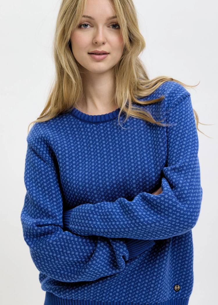 Secondary product image for "Olga Stickad Blå Bomull"