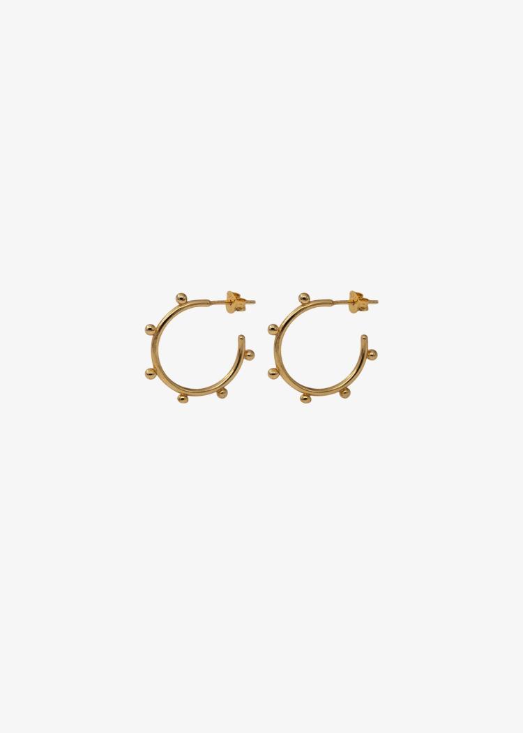 Secondary product image for "Earring Beaded Hoop Gold"