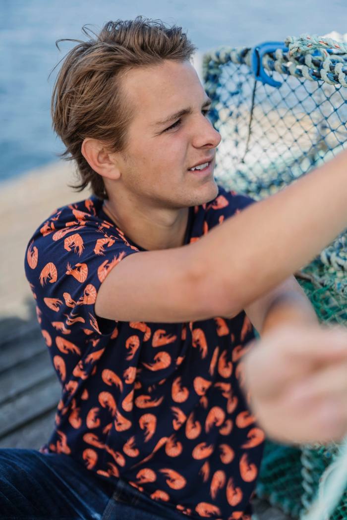 Secondary product image for "T-shirt Shrimp Navy Blue"