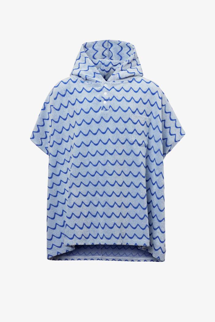 Secondary product image for "Terry Poncho Blue/Navy Wave Kids"