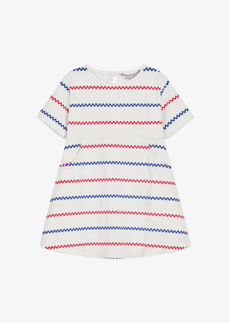 Secondary product image for "Moa Dress Käringön Stripe Offwhite"