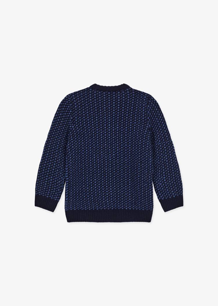 Secondary product image for "Vallerö Stickad Tröja Barn Marinblå"