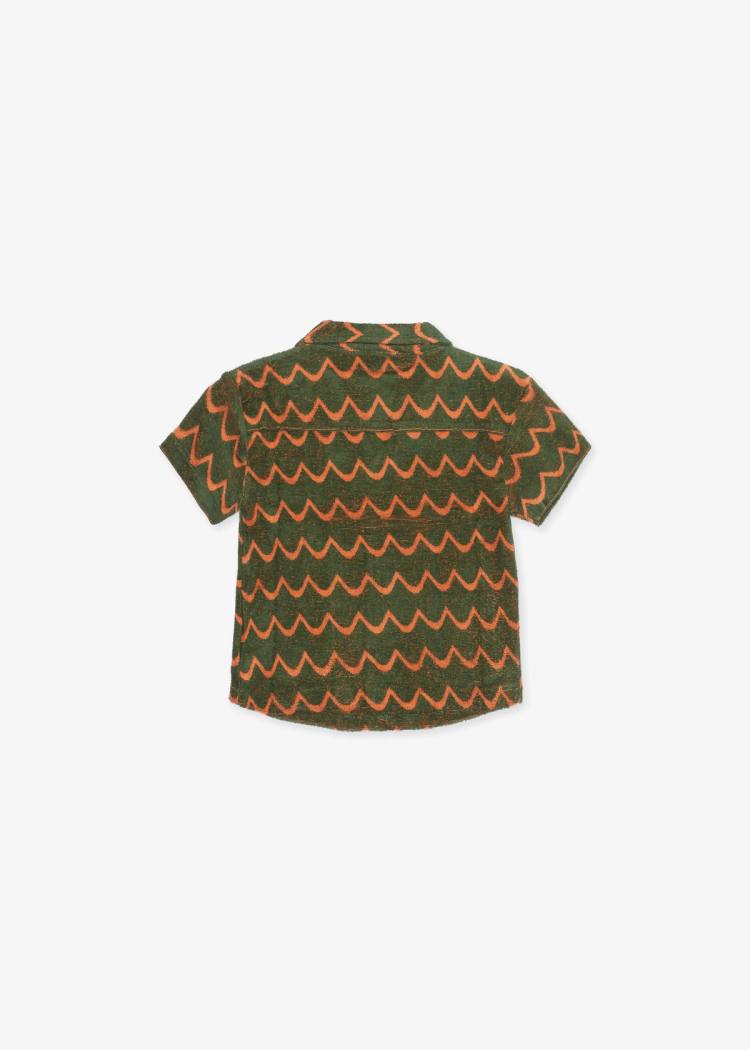 Secondary product image for "Terry shirt Wave Green Orange Kids"