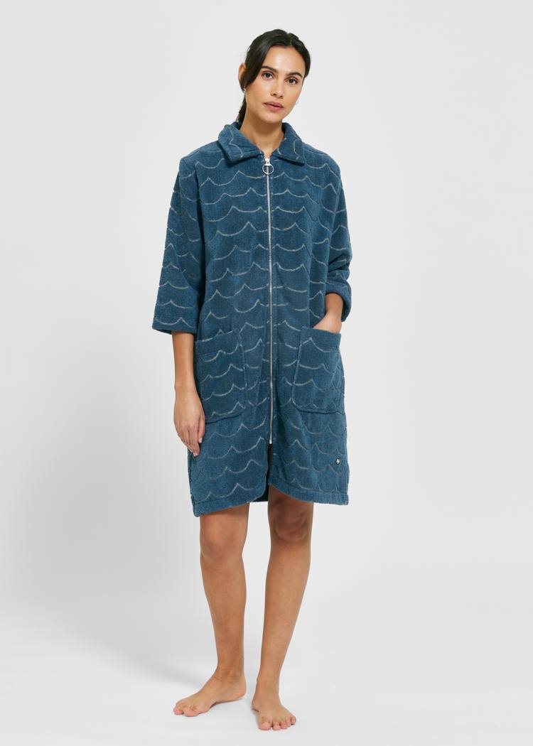 Secondary product image for "Bathrobe Ladies Wave Petrol"