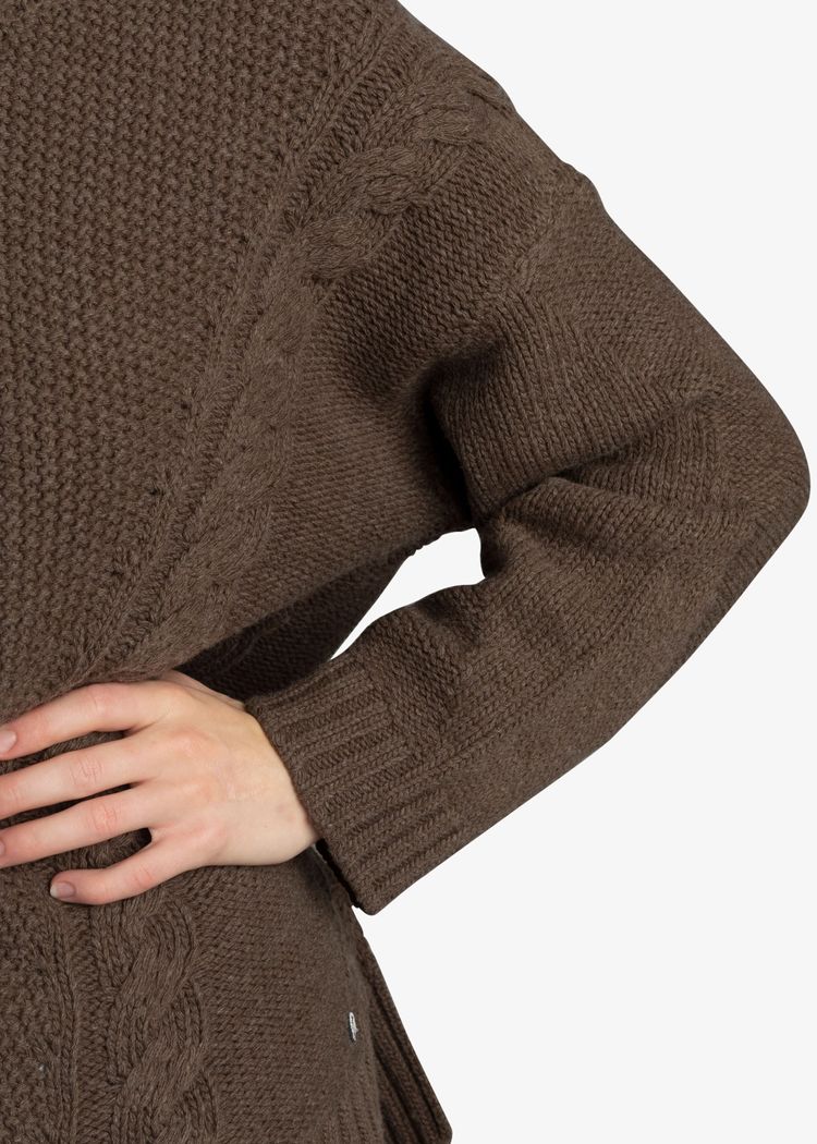Secondary product image for "Tine Kabelstickad Tröja Brun"