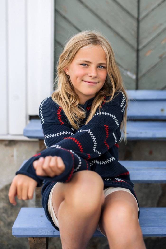 Secondary product image for "EM Käringötröja Stickad Marinblå Barn"