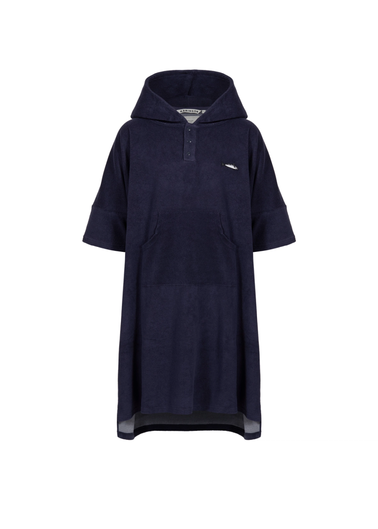 Secondary product image for "Frottéponcho Marinblå Barn LS"