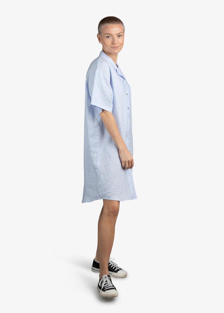 Secondary product image for "Inga Shirt Dress Linen Blue"