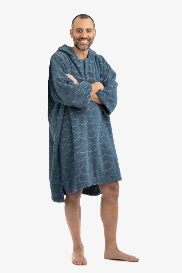 Secondary product image for "Frottéponcho Våg Petrol Långärmad"