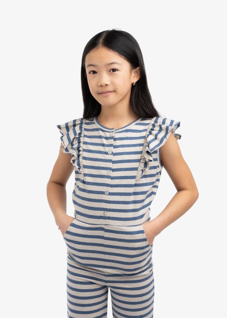 Secondary product image for "Wera Jumpsuit Rand Blå & Sand"