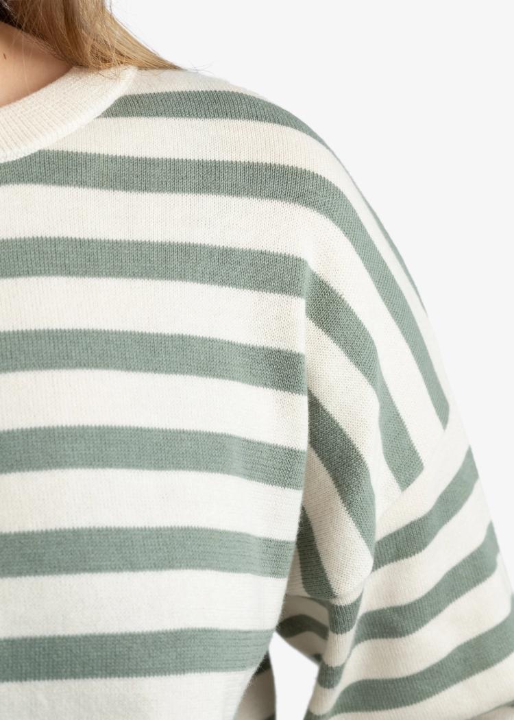 Secondary product image for "Stina Knitted Sweater Stripe Green"