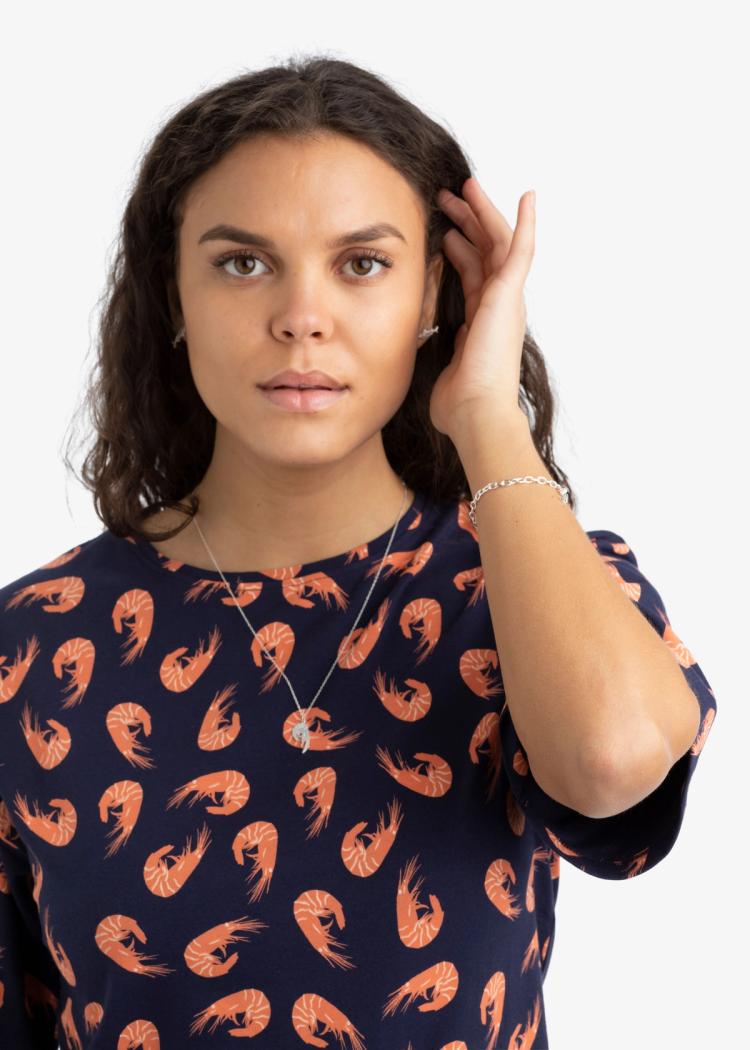 Secondary product image for "Tuva T-shirt Räka Marinblå"