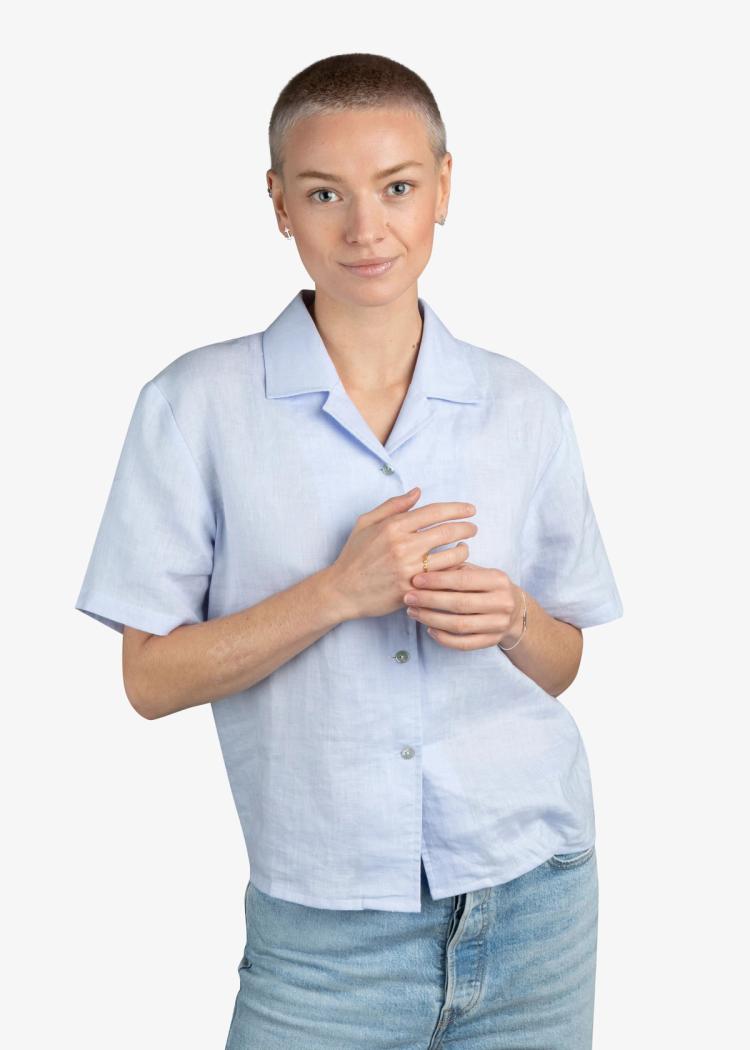Secondary product image for "Love Linen Shirt Blue"