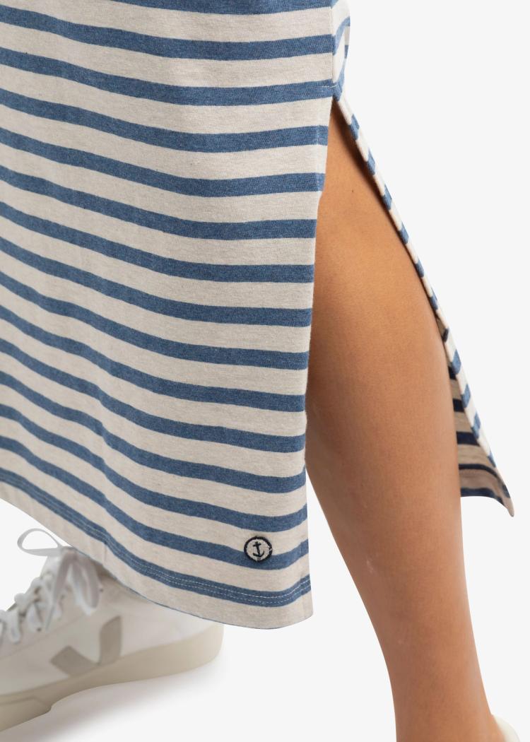 Secondary product image for "Paulette Dress Stripe Blue Sand"
