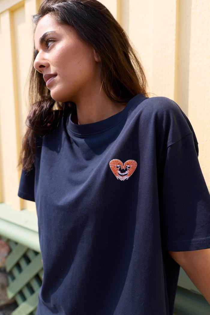 Secondary product image for "T-shirt Räkhjärta Navy"