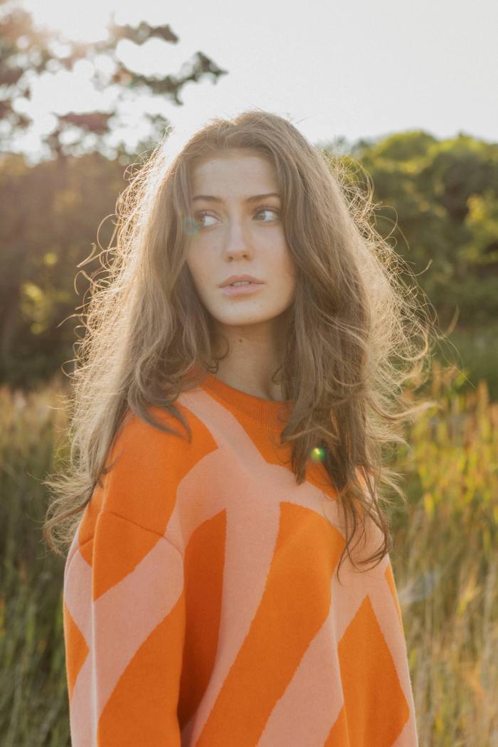 Secondary product image for "Brygg stickad tröja Peach"