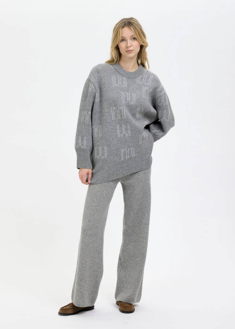 Secondary product image for "Klippa Knitted Trousers Greymelange"