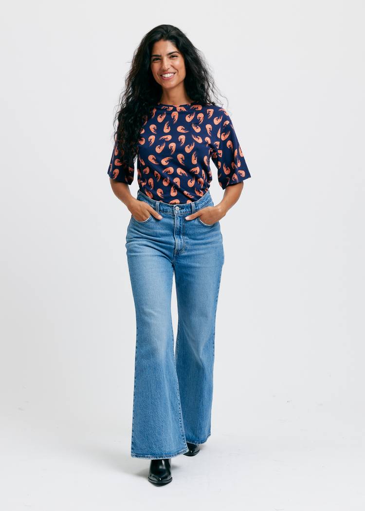 Secondary product image for "Tuva T-shirt Räka Marinblå"