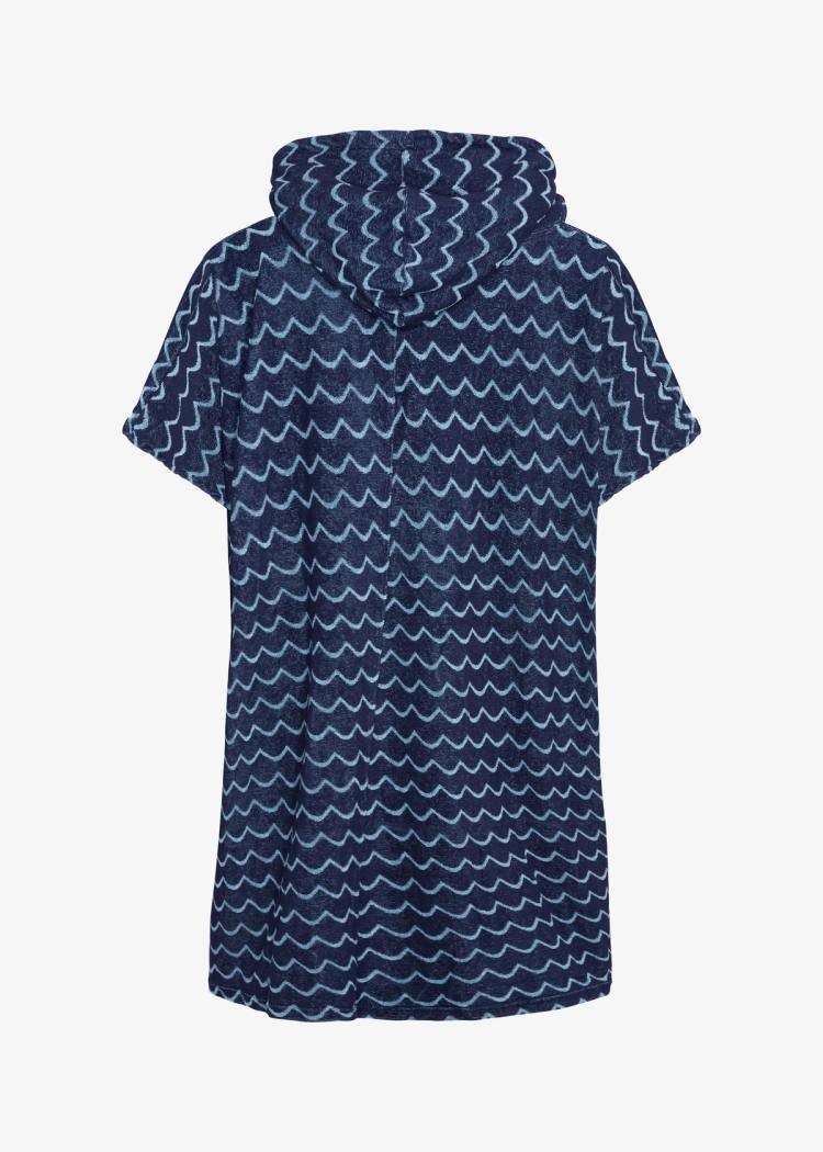 Secondary product image for "Frottéponcho Våg Navy Ljusblå"