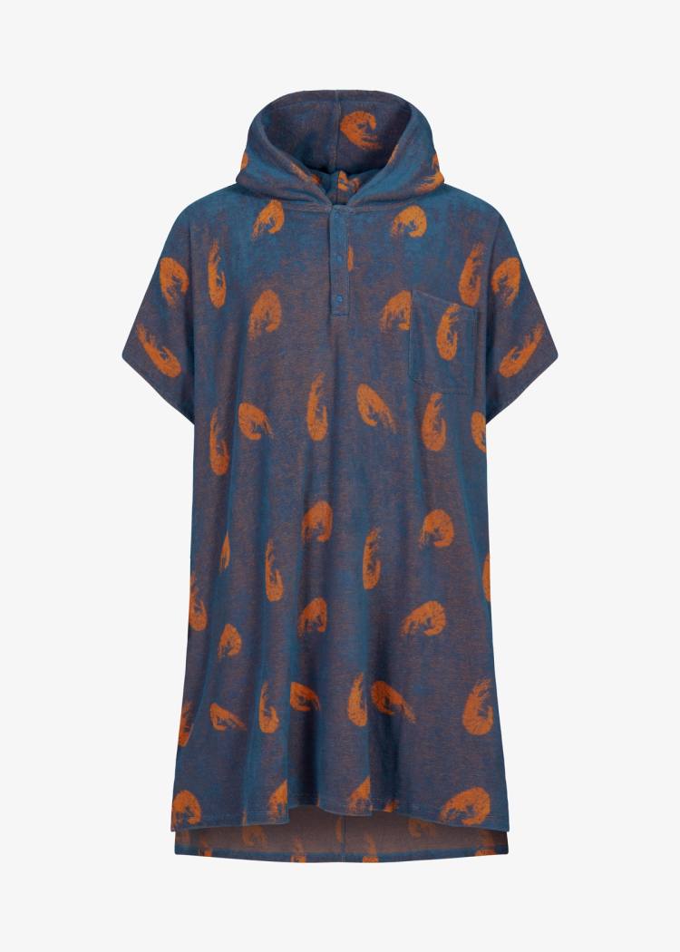 Secondary product image for "Terry Poncho Shrimp Petrol"