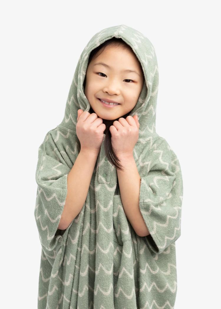 Secondary product image for "Terry Poncho Wave Green Kids"