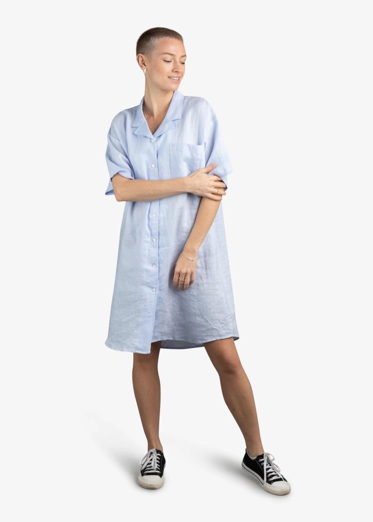 Secondary product image for "Inga Shirt Dress Linen Blue"