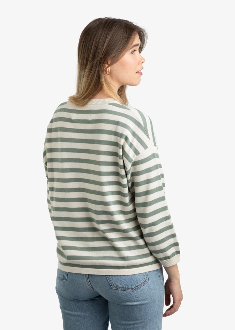 Secondary product image for "Stina Knitted Sweater Stripe Green"