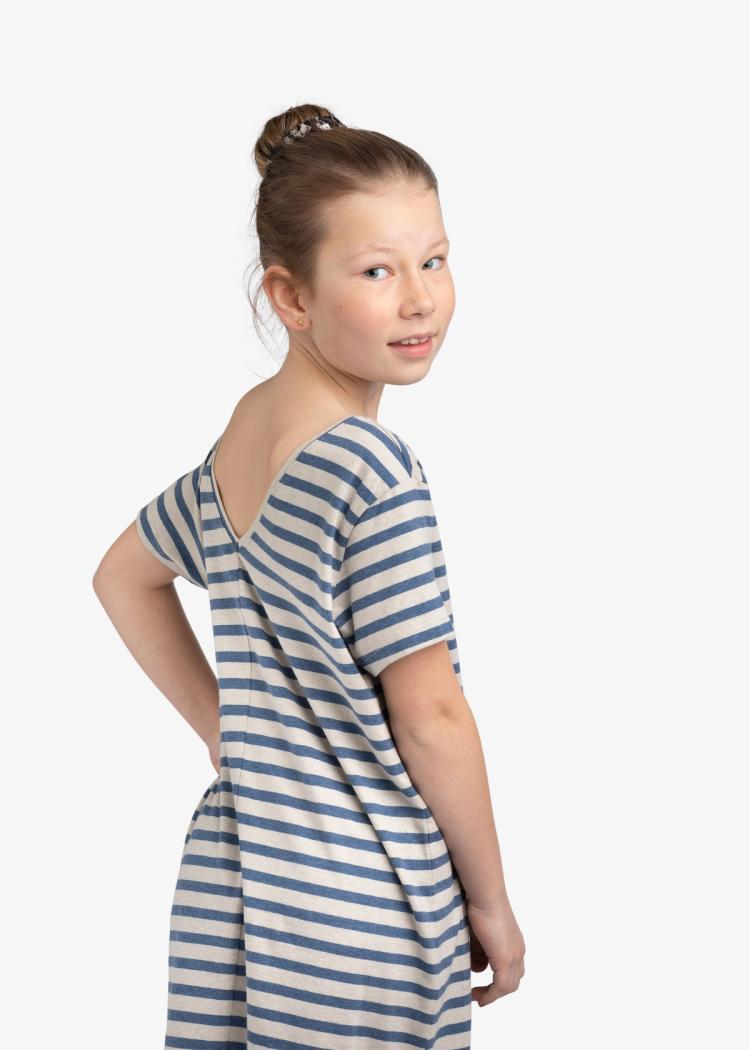 Secondary product image for "Mini Paulette Dress Stripe Blue Sand"
