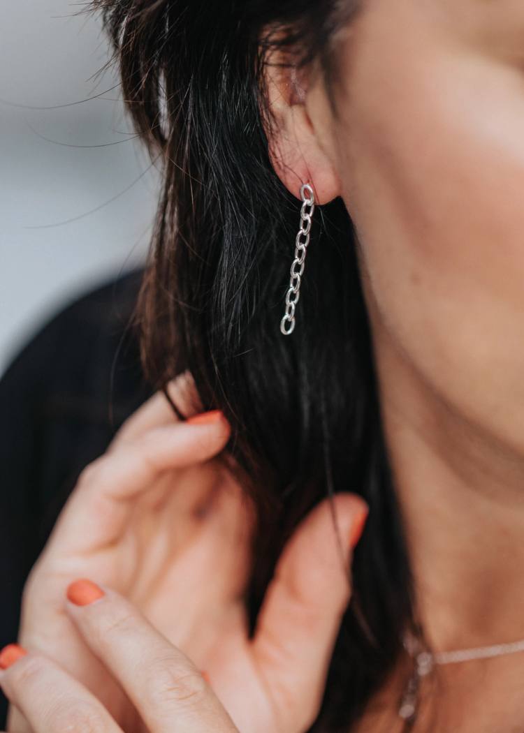 Secondary product image for "Earring Chain Silver"