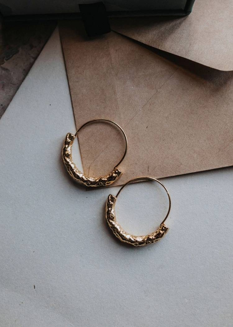 Secondary product image for "Örhänge Struktur Ring Guld"
