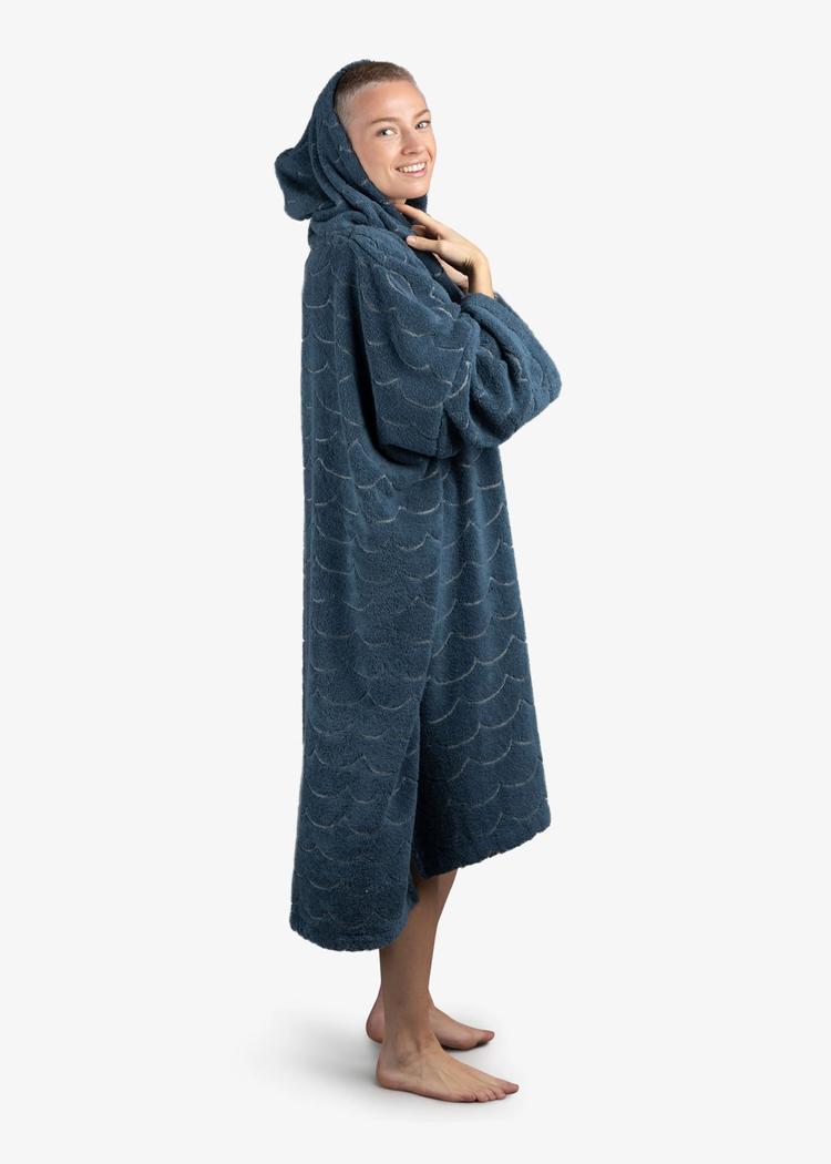 Secondary product image for "Frottéponcho Våg Petrol Långärmad"