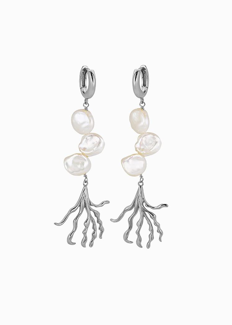 Secondary product image for "Baroque Pearl Earring Tongs Silver"